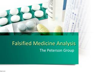 Falsified Medicine Analysis