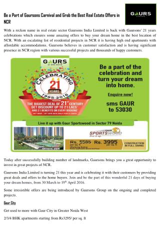 Gaursons Property Carnival - Gaursons India Limited