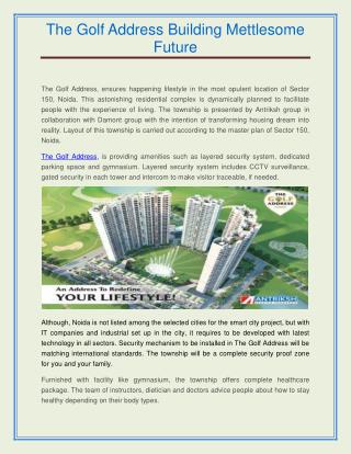 The Golf Address Building Mettlesome Future