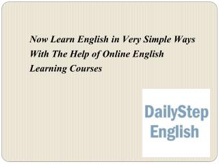 Online English Learning Courses: Now Learn English in Very Simple Ways