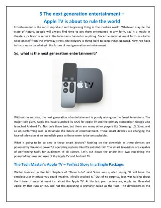 The next generation entertainment – Apple TV is about to rule the world
