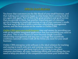 CRM for Small Business