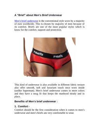 A “Brief” about Men’s Brief Underwear