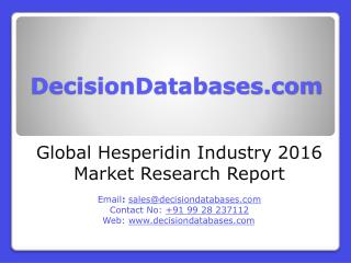 Global Hesperidin Market 2016:Industry Trends and Analysis