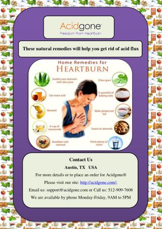 These natural remedies will help you get rid of acid flux