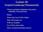 Lecture 38 Tropical Landscape Ornamentals