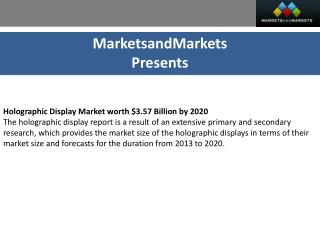 Holographic Display Market by Technology - 2020 | MarketsandMarkets