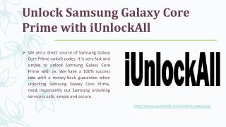 Unlock Samsung Galaxy Core Prime with iUnlockAll