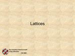 Lattices
