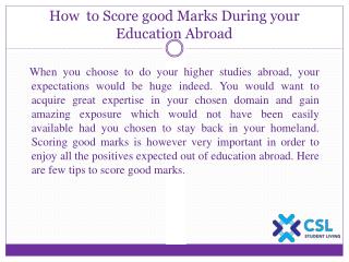 How to Score good Marks During your Education Abroad