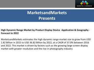 High Dynamic Range Market by Product - 2022 | MarketsandMarkets