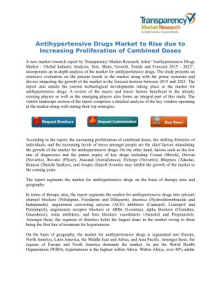 Antihypertensive Drugs Market to Rise due to Increasing Proliferation of Combined Doses