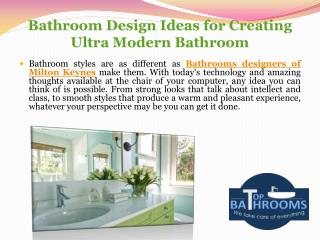 Bathroom Design Ideas for Creating Ultra Modern Bathroom