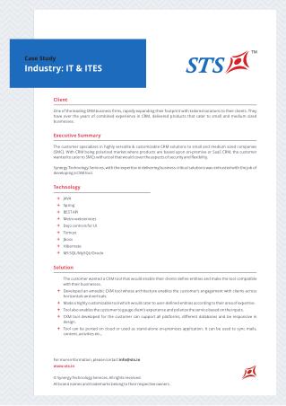 Case Study -CXM tool for IT&ITeS