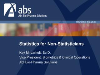 Statistics for Non-Statisticians