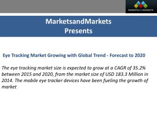 Eye Tracking Market by Type and Application - 2020 | MarketsandMarkets