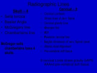 Radiographic Lines