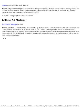 Littleton aa meetings