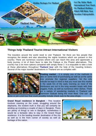 Things help Thailand Tourist Attract International Visitors