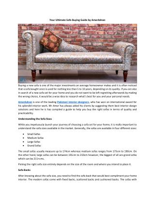 Your Ultimate Sofa Buying Guide by AmerAdnan