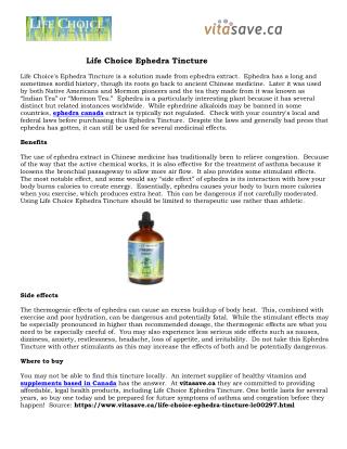 Life Choice Ephedra Tincture