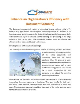 Enhance an Organization's Efficiency with Document Scanning