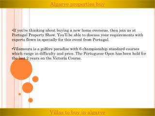 Algarve properties buy