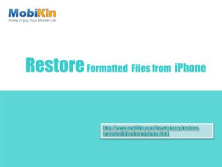 Restore Formatted Files from iPhone