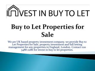 Buy to Let Properties for Sale