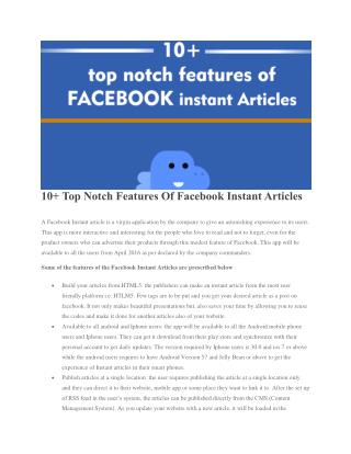 10 Top Notch Features Of Facebook Instant Articles