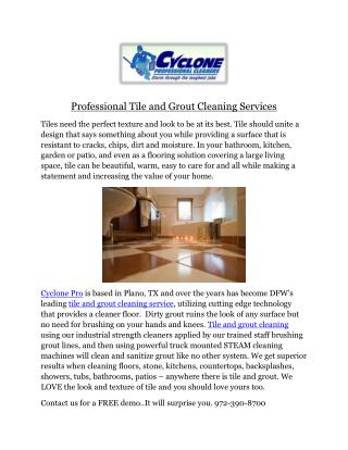 Professional Tile and Grout Cleaning Services