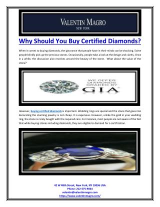 Why Should You Buy Certified Diamonds?