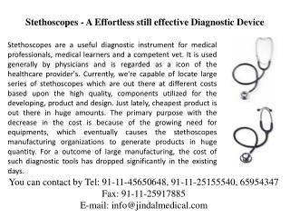 Stethoscopes Manufacturers - Diagnostic Products Manufacture