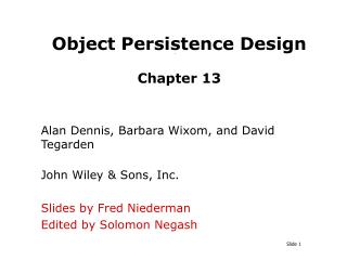 Object Persistence Design Chapter 13