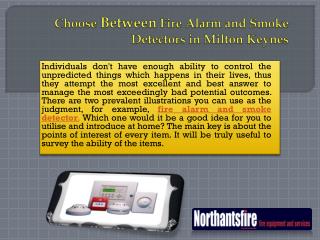 Choose Between Fire Alarm and Smoke Detectors in Milton Keynes