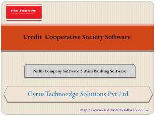 Cooperative society software offers By Cyrus Technoedge Solutions Pvt Ltd