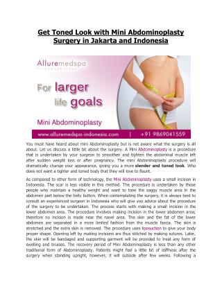 Affordable Abdominoplasty Surgery in Indonesia