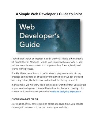 A Simple Web Developer’s Guide to Color