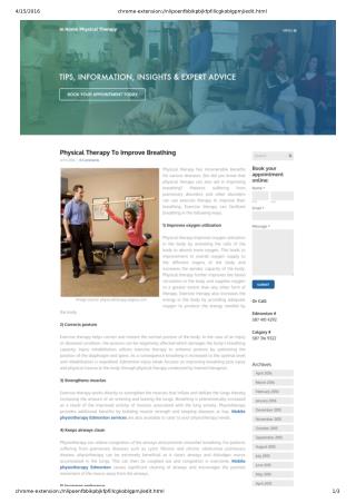 Physical Therapy To Improve Breathing