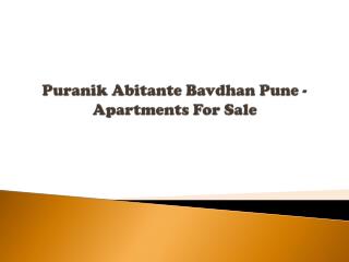 Puranik Abitante Bavdhan Pune - Apartments For Sale