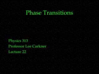 Phase Transitions