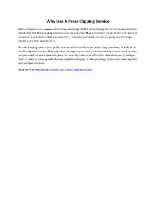 Why Use A Press Clipping Service?
