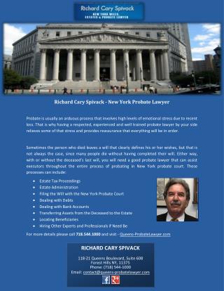 Richard Cary Spivack - New York Probate Lawyer