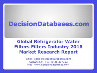 Refrigerator Water Filters Market Research Report: Global Analysis 2016-2021