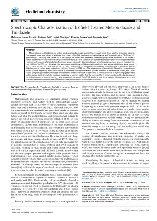 Spectroscopic Characterization of Metronidazole & Tinidazole