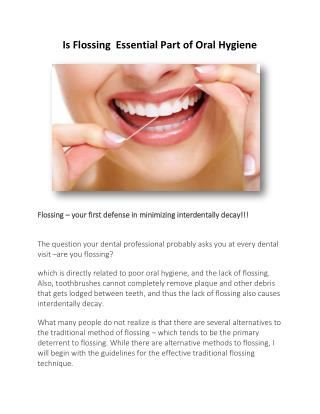 Is Flossing Essential Part of Oral Hygiene