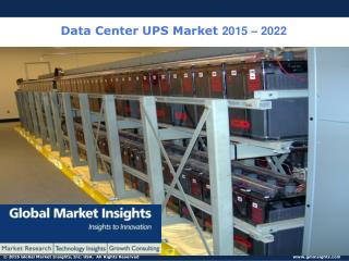 Data Center UPS Market Size to reach $6.65 Billion by 2022: Global Market Insights, Inc.