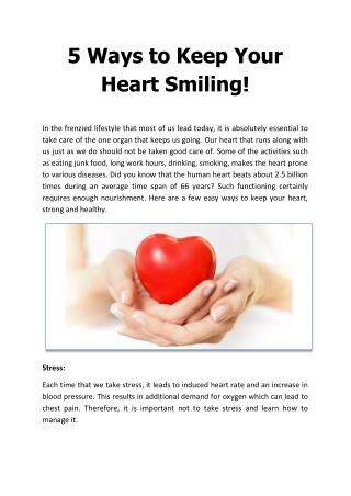 5 Ways to Keep Your Heart Smiling - Apollo Health City