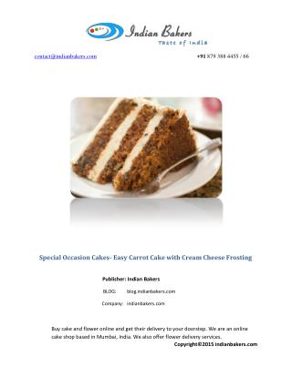 Special Occasion Cakes and Party Cakes-Easy Carrot Cake Recipe Perfect