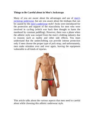 Things to Be Careful about in Men’s Jockstraps